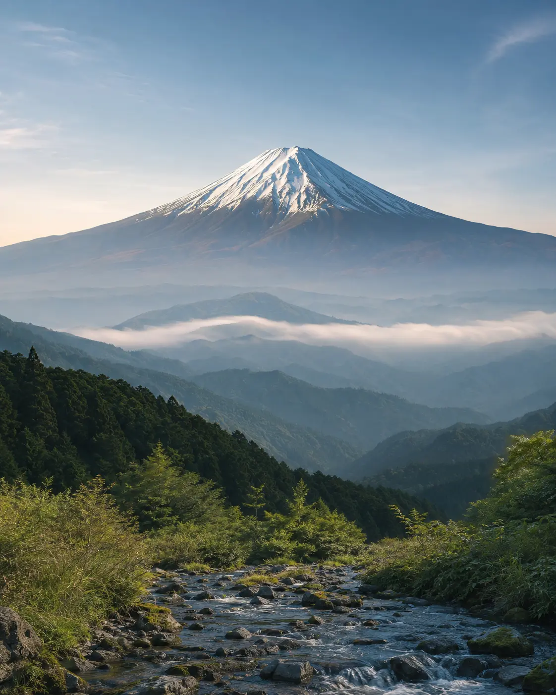 御殿場から望む富士山の風景